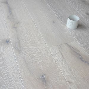 190mm x 14/3mm x 1900mm White Washed Brushed Lacquered Rustic Grade Multiply Engineered Wood Flooring 