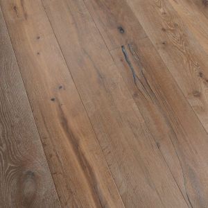 220mm x 15/4mm x 2200mm Antique Smoked White Oiled Distressed Engineered Oak Flooring