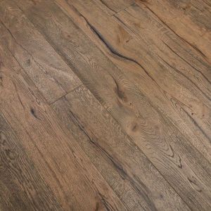 190mm x 20/6mm x 1900mm Antique Dark Brown Brushed & Distressed Engineered Oak Flooring Oiled