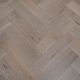 150mm x 14/3mm x 600mm White Washed Oak Herringbone Engineered Rustic Click Flooring Brush & Lacquered
