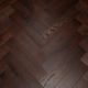 125mm x 18/3mm x 600mm Walnut Stain Brush & Matt Lacquered Herringbone Engineered Rustic Flooring 