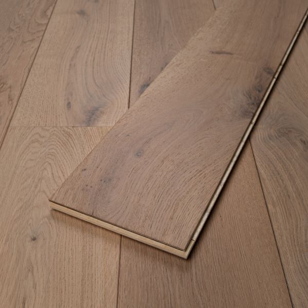 190mm x 14/3mm x 1900mm Invisible Brush & Lacquered Oak Rustic Engineered Wood Flooring 