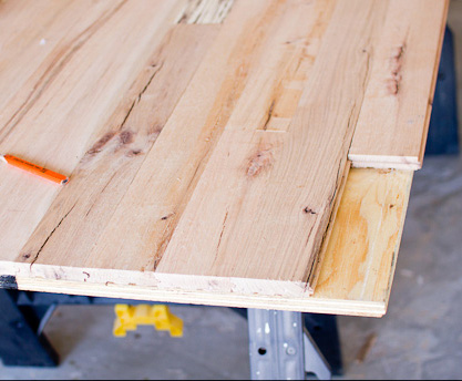 A Table Use Leftover Floor Boards, Table Top From Hardwood Flooring